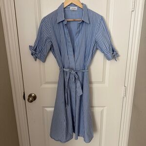 Calvin Klein Blue Dress with bow tie Short Sleeve size 6